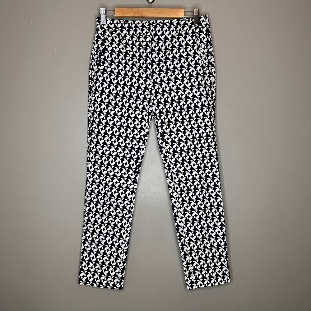 Adrianna Papell black and white Print ankle stretch pants